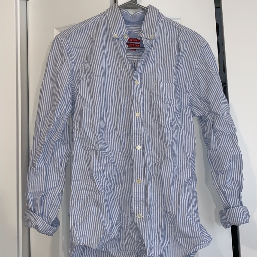 blue/white tailored fit long sleeve